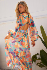 Shooting Stars Maxi Dress - Orange Multi | Sage and Paige AUS.