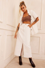 Dreamstate Denim Shirt - White | Sage and Paige AUS.