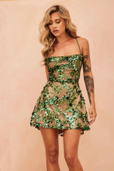 Champagne Eyes Mini Dress - Green | Sage and Paige AUS.