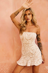 Botanica Bias Mini Dress - White | Sage and Paige AUS.
