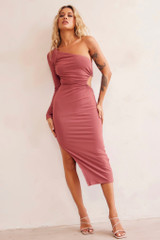Sheer Glow Midi Dress - Antique Rose | Sage and Paige AUS.