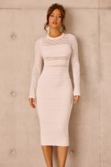 Risk Taker Knit Midi Dress - White