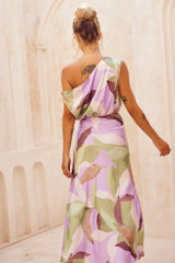 Late Matching Midi Dress - Purple Multi | Sage and Paige AUS.