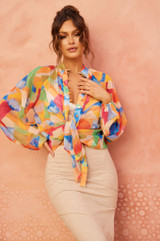 Hot Shot Blouse - Orange Multi | Sage and Paige AUS. Hot Shot Blouse - Orange Multi | Sage and Paige AUS.