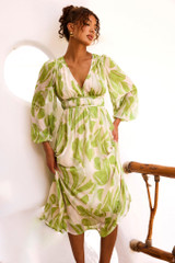 Palm Perfect Midi Dress - Green Multi | Sage and Paige AUS.