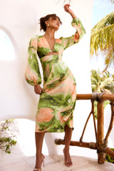 Young And In Love Midi Dress - Green Multi | Sage and Paige AUS.