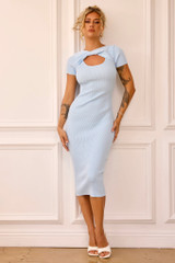 Perfect Rosey Knit Midi Dress - Blue | Sage and Paige AUS. Perfect Rosey Knit Midi Dress - Blue | Sage and Paige AUS.
