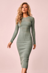 Risk Taker Knit Midi Dress - Sage | Sage and Paige AUS.