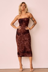 Surprise Moments Midi Dress - Brown | Sage and Paige AUS.