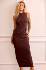 Coffee Chat Skirt - Chocolate | Sage and Paige AUS.