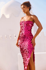 Stay Cute Midi Dress - Hot Pink | Sage and Paige AUS.