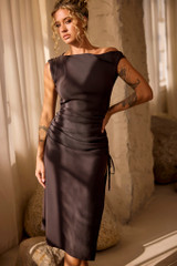 Loren Knit Midi Dress - Charcoal | Sage and Paige AUS.