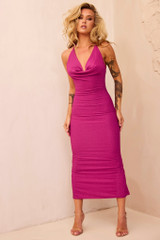 Amanda Midi Dress - Hot Pink | Sage and Paige AUS.