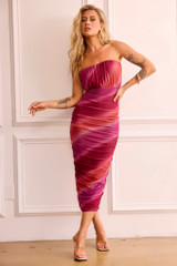 Sorella Midi Dress - Maroon | Sage and Paige AUS.