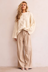 Falling Forward Knit Sweater - Cream | Sage and Paige AUS.