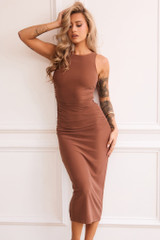Vintage Classic Midi Dress - Chocolate | Sage and Paige AUS.