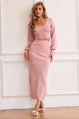 Sammy Knit Crop Top - Blush | Sage and Paige AUS.