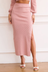 Sammy Knit Midi Skirt - Blush | Sage and Paige AUS. Sammy Knit Midi Skirt - Blush | Sage and Paige AUS.