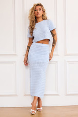 Waves Of Wonder Knit Crop Top - Pale Blue | Sage and Paige AUS.