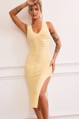 Starting Line Knit Midi Dress - Yellow | Sage and Paige AUS.