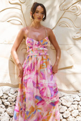 Holiday Hype Maxi Dress - Pink Multi | Sage and Paige AUS.