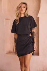 City Sunlight Mini Dress - Washed Black | Sage and Paige AUS. City Sunlight Mini Dress - Washed Black | Sage and Paige AUS.