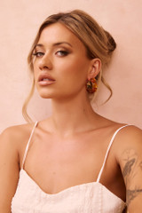 Gracelyn Hoop Earrings - Brown | Sage and Paige AUS. Gracelyn Hoop Earrings - Brown | Sage and Paige AUS.