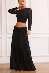 Rue Knit Maxi Skirt - Black | Sage and Paige AUS.