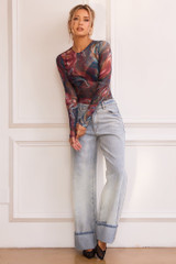 Juniper Bodysuit - Blue Multi | Sage and Paige AUS.
