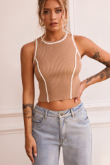 My Little Micro Knit Top - Camel