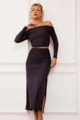 Catalina Midi Skirt - Charcoal Catalina Midi Skirt - Charcoal