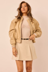 Sahara Drift Bomber Jacket - Taupe