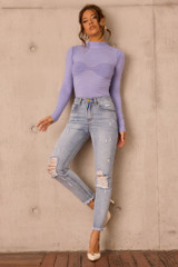 Sculpted Verse Knit Bodysuit - Cornflower