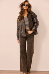 Shadow Script Vegan Leather Jacket - Black Shadow Script Vegan Leather Jacket - Black