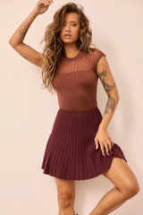 Icon Edit Knit Mini Skirt - Plum