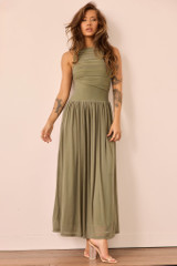 Painters Garden Maxi Dress - Olive
