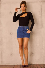 Little Sultry Knit Bodysuit - Black