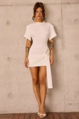 Noir Nights Woven Mini Dress - Ivory