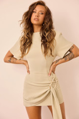 Noir Nights Woven Mini Dress - Matcha