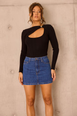 Believe In Me Denim Mini Skirt - Denim Blue