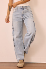 Utility Muse Cargo Jeans - Light Blue