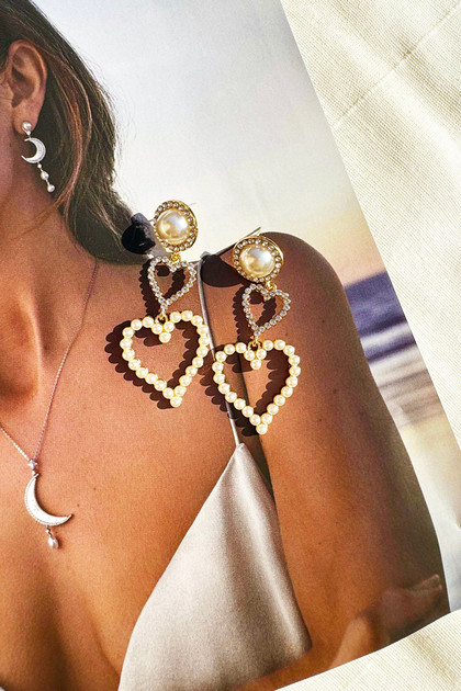 Heart Pearl Earrings | Sage and Paige AUS.