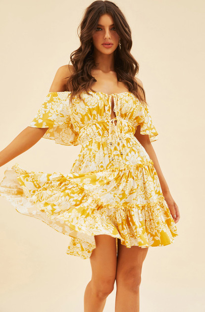 On Mine Mind Mini Dress - Yellow | Sage and Paige AUS.
