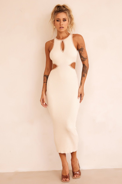 At First Sight Midi Dress - Cream | Sage and Paige AUS.