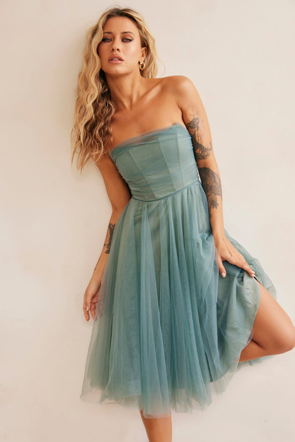 Swingin' It Midi Dress - Sage | Sage and Paige AUS.