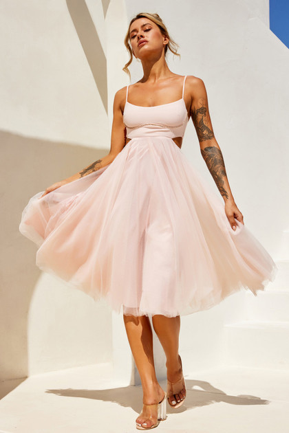 Got Glam Midi Dress - Blush | Sage and Paige AUS.