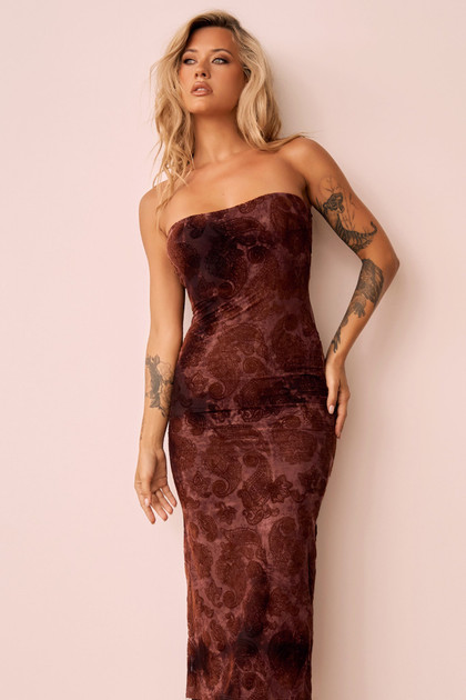 Surprise Moments Midi Dress - Brown | Sage and Paige AUS.