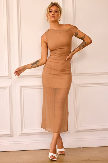 Stellar Midi Skirt - Camel | Sage and Paige AUS.