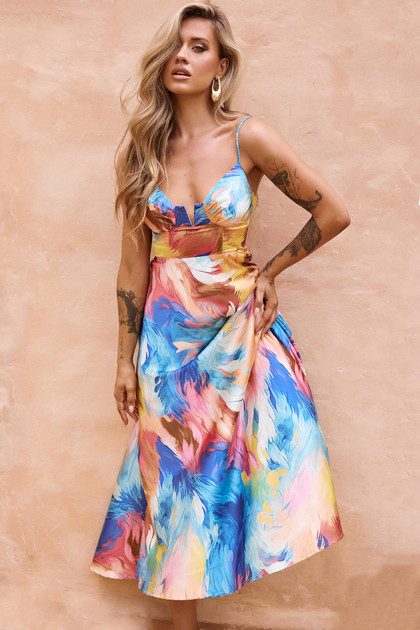 Send Love Maxi Dress - Blue Multi | Sage and Paige AUS.