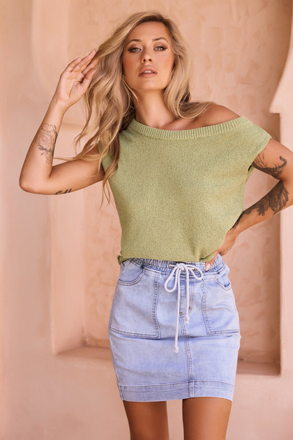 Dance In The Sun Knit Top - Olive | Sage and Paige AUS. Dance In The Sun Knit Top - Olive | Sage and Paige AUS.
